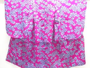 アンティーク　紋錦紗草花模様着物